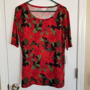 XL LuLaRoe Gigi poinsettia print